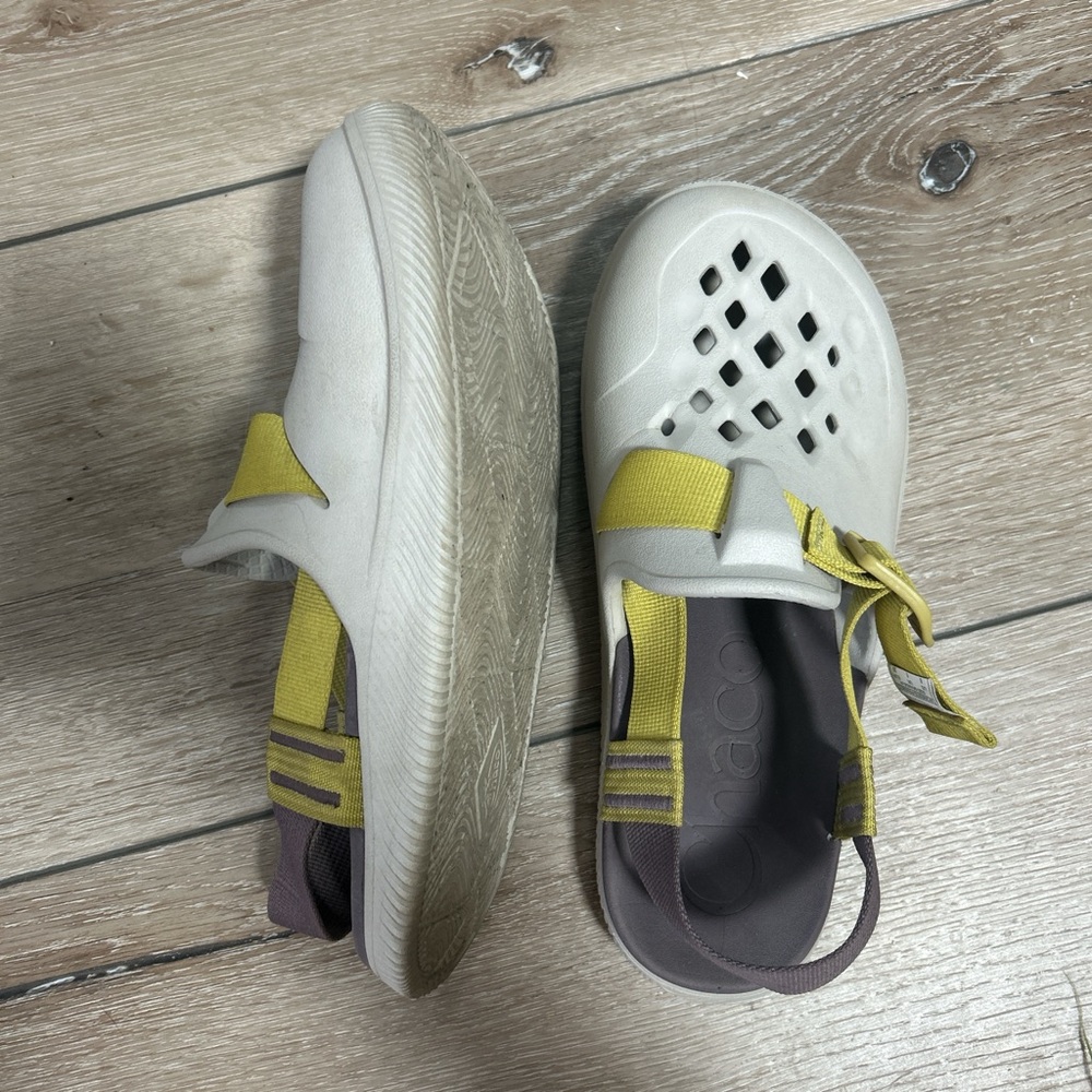 Chaco White and Yellow Performance Footwear